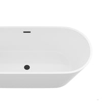 Load image into Gallery viewer, Gloss Freestanding Bathtub With Overflow & Pop Up Drain, Stand Alone Soaking Tub