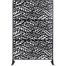 Load image into Gallery viewer, Outdoor & Indoor Privacy Screen Metal Privacy Screen, Freestanding Decorative Privacy Screen For Deck Balcony Patio - Black