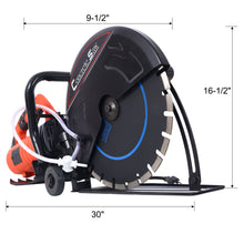 Load image into Gallery viewer, Electric 14" Cut Off Saw With Wet / Dry Functionality And Water Line Attachment Metal, 30" Length - Black
