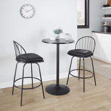 Load image into Gallery viewer, Riley - Claire Farmhouse Fixed Height Counter Stool With Swivel With Round Footrest (Set of 2)