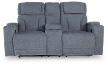 Load image into Gallery viewer, Studio Cave - Power Reclining Loveseat with Console - Steel