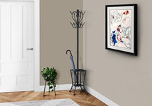 Load image into Gallery viewer, Coat Rack, Hall Tree, Free Standing, 8 Hooks, Entryway, Umbrella Holder, Transitional - Black