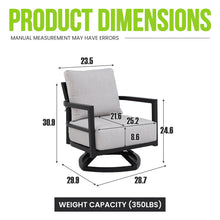 Load image into Gallery viewer, Outdoor Swivel Lounge Chair With Sunbrella Cushion, Weather Resistant - Ember Black