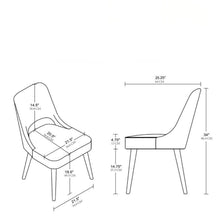 Load image into Gallery viewer, Dining Side Chair Upholstered Textured (Set of 2) - Navy