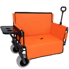 Load image into Gallery viewer, 3 In 1 Folding Wagon With Bench Seat & Rear Mounted Tabletop - Orange