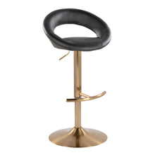 Load image into Gallery viewer, Posh - Contemporary / Glam Adjustable Barstool With Swivel With Rounded T Footrest (Set of 2)