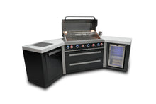 Load image into Gallery viewer, MONT ALPI 805 BLACK STAINLESS STEEL ISLAND WITH 45-DEGREE CORNERS AND A FRIDGE CABINET-MAi805-BSS45FC