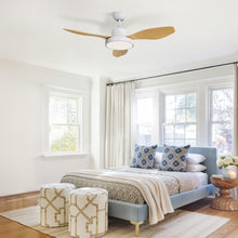 Load image into Gallery viewer, Ceiling Fan With 22W LED Light And Remote Control 6 Speeds Reversible DC Motor For Living Room - White