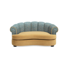 Load image into Gallery viewer, Halle - Rolled Arm Dog Sofa Bed - Gold / Blue
