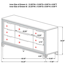Load image into Gallery viewer, 9 Drawer Dresser Cabinet With Picture Framed Fronts - White