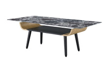Load image into Gallery viewer, Landon - Coffee Table With Glass Marble Texture Top And Bent Wood Design