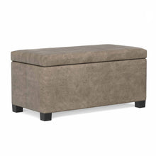 Load image into Gallery viewer, Dover - Storage Ottoman In Smoky Leather With Lift Up Storage - Brown