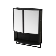 Load image into Gallery viewer, Arched Glass Double Door Wardrobe With Shatterproof Mirror, Open Shelf & Towel Rack