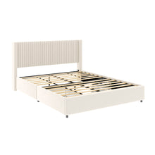 Load image into Gallery viewer, Anna - Upholstered Wingback Platform Bed With 4 Drawers Storage