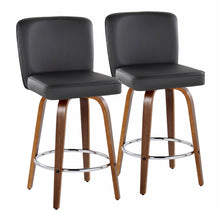 Load image into Gallery viewer, Henry - Contemporary Fixed Height Counter Stool With Swivel With Round Footrest (Set of 2)