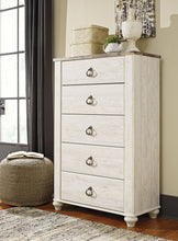 Load image into Gallery viewer, Willowton - Five Drawer Chest - Brown / Beige / White