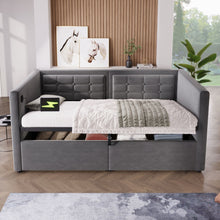 Load image into Gallery viewer, Upholstered Daybed With Hydraulic Storage And USB / Type - C Charging