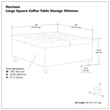 Load image into Gallery viewer, Harrison - Upholstered Coffee Table Storage Ottoman