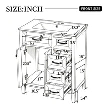 Load image into Gallery viewer, Bathroom Vanity With Sink, Freestanding Design, Soft Close Doors & Drawers - White
