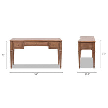Load image into Gallery viewer, Dauphin - 3 Drawer Executive Desk - Brown