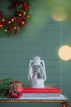 Load image into Gallery viewer, Christmas Plastic / Resin Lantern With Snowman & Tree LED / Water Spinning / 6 Hours Timer, 3*AA Batteries Required - White / Multi