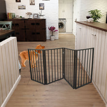 Load image into Gallery viewer, Pet Gate Dog Gate For Doorways, Stairs Or House Freestanding, Folding - Dark Brown