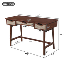 Load image into Gallery viewer, Writing Desk With 3 Drawers For Living Room