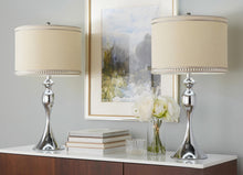 Load image into Gallery viewer, Ashland - Contemporary Table Lamp With Trim (Set of 2) - Polished Chrome / Cream