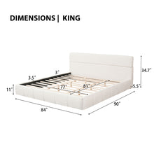 Load image into Gallery viewer, Upholstered Platform Bed Frame With Soft Boucle Headboard
