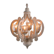 Load image into Gallery viewer, Farmhouse Chandelier, 6 Light Wood Chandelier Pendant Light Fixture With Adjustable Chain For Dining Room Living Room Entryway, Bulb Not Included