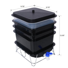 Load image into Gallery viewer, Durable Worm Farm Composting Bin With 4 Tray System For Food Waste Recycling Plastic - Black