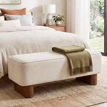 Load image into Gallery viewer, Upholstered Ottoman Bench With Thick Padded Design - Beige