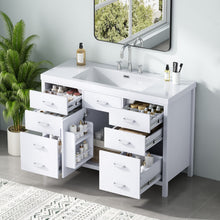 Load image into Gallery viewer, 47.25" Modern Bathroom Vanity With Sink, Soft Close Single Door & 6 Drawers - White