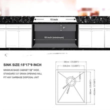 Load image into Gallery viewer, Undermount Stainless Steel Kitchen Sink, Deep Single Bowl Basin