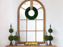 Load image into Gallery viewer, Large Arched Accent Mirror With Frame With Decorative Window Look Classic Architecture Style Solid Fir Wood Interior Decor - Brown