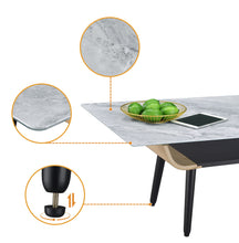 Load image into Gallery viewer, Landon - Coffee Table With Glass Marble Texture Top And Bent Wood Design