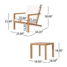 Load image into Gallery viewer, 3 Piece Outdoor Chat Set With Table And 2 Adirondack Chairs - White / Brown Patina