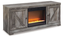 Load image into Gallery viewer, Wynnlow - 63" TV Stand With Glass/Stone Fireplace Insert - Gray