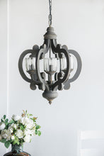 Load image into Gallery viewer, Farmhouse Chandelier, 6 Light Wood Chandelier Pendant Light Fixture With Adjustable Chain For Dining Room Living Room Entryway, Bulb Not Included