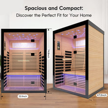 Load image into Gallery viewer, Luxury Double Far Infrared Sauna Room With Epoxy Heating Plates And Starry Sky Lighting - Black / Natural
