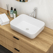 Load image into Gallery viewer, Rectangular Vessel Bathroom Sink, Modern - White