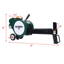 Load image into Gallery viewer, Double Flywheel Electric Log Splitter 7 Ton Portable Firewood Machine Steel - Black