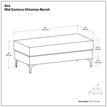 Load image into Gallery viewer, Ava - Versatile Mid Century Ottoman