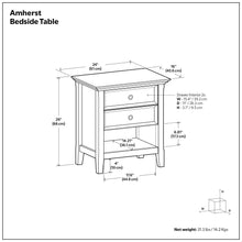 Load image into Gallery viewer, Amherst - Bedside Table, Handcrafted
