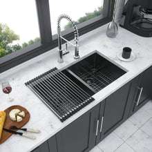 Load image into Gallery viewer, Double Bowl Undermount Kitchen Sink 16 Gauge 33" X 19" With Dual 10" Deep Basins - Gunmetal Black