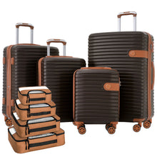Load image into Gallery viewer, 4 Piece Luggage Set Suitcase Set, Abs Hard Shell Lightweight Expandable Travel Luggage With 4 Packing Cubes, Tsa Lock, Spinner Wheels (16 / 20 / 24 / 28) - Coffee