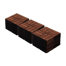 Load image into Gallery viewer, Interlocking Deck Tiles Checker Pattern, Square Acacia Hardwood Outdoor Flooring For Patio, Bancony, Pool Side