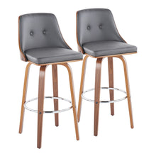 Load image into Gallery viewer, Gianna - Mid Century Modern Fixed Height Barstool With Swivel With Round Footrest (Set of 2)