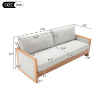 Load image into Gallery viewer, Modern 3 Seater Sofa With Wood Armrests
