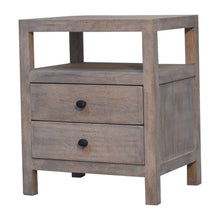 Load image into Gallery viewer, 2 Drawer Open Bedside Table - Gray Ash